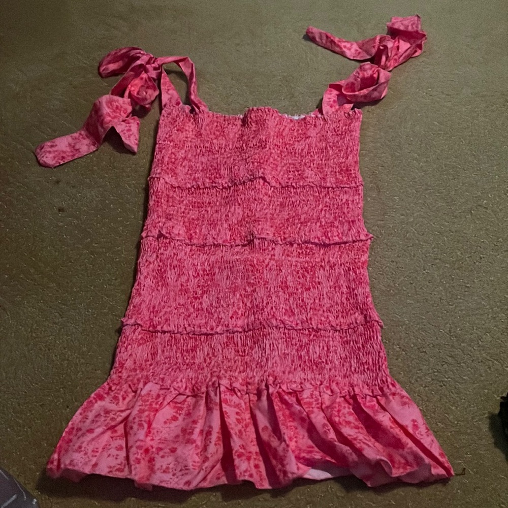 Pink ruched dress